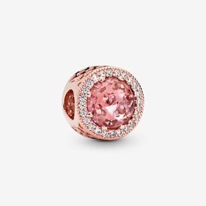 Pandora Sparkling Blush Pink charm rose gold circle sphere